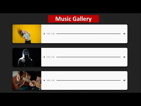 Download MP3 Responsive Music Gallery Tutorial Using Pure HTML and CSS Only.