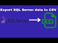 How to Export data from SQL Server to CSV Export Table Records to CSV