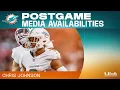 CB Chris Johnson meets with the media after preseason Miami Dolphins