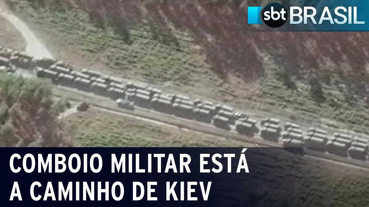 Comboio militar russo de quase 30 km está a caminho de Kiev | SBT Brasil (28/02/22)