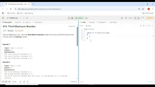 414 Third Maximum Number Java Leetcode Arrays Fundamentals