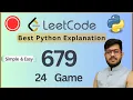 Leetcode 679 24 Game Backtracking Recursion with DFS Python Solution
