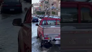 صعوبة بالغة في الحركة الأمطار تغرق شوارع بورسعيد 