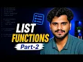 List Functions Part 2 L37 Python Tutorial In Telugu DecodewithSK