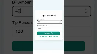 Tip Calculator - HTML CSS JavaScriptn