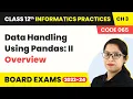 Data Handling Using Pandas II - Overview Theory Code 065 Class 12 Informatics Practices Ch 3