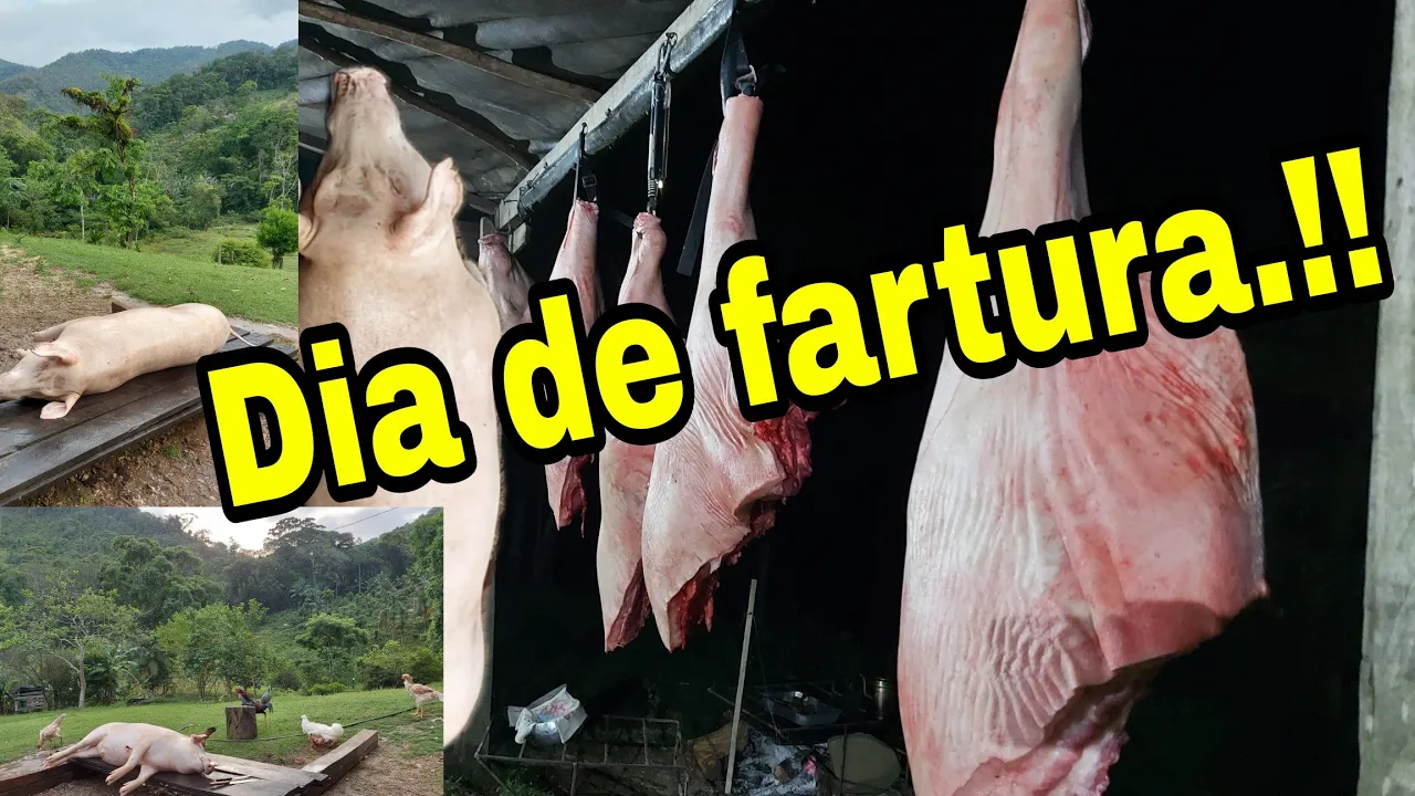 Dia de fartura fazendo carne no sítio