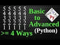 Python Pattern Program - Printing Numbers in Python Number Pattern Python Number Pattern 3