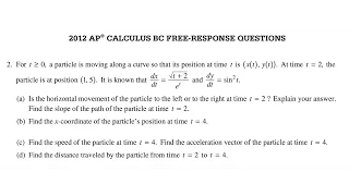 2012 AP Calculus BC Free Response question 2