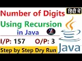 Q67 - Number of Digits Using Recursion in Java Count Number of Digits in a Number Using Recursion