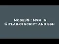 NodeJS Nvm in Gitlab-ci script and ssh