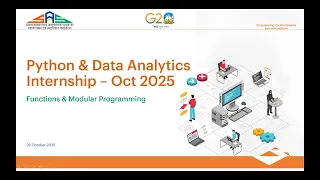 Python Data Analytics Internship Session 8 Functions Modular Programming SASF