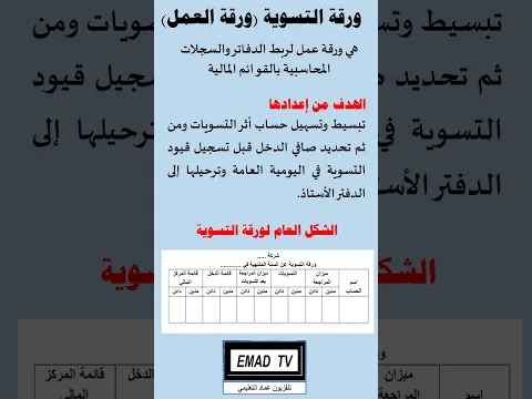 ورقة التسوية