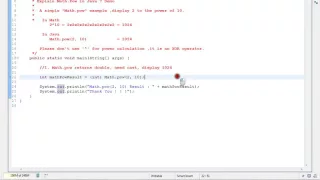 JAVA MATH POW EXAMPLE DEMO