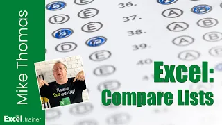 Excel How to Compare Two Lists
