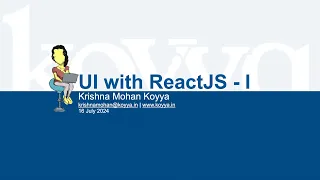 UI with ReactJS DAY-1 Stateless Components