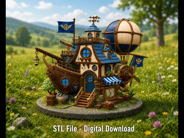 Sky Captain Airship House STL File for 3D Print video thumbnail