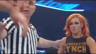 WWE charlotte wardrobe malfunction on WWE SmackDown 9 August 2016