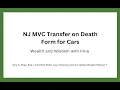 NJ C Transfer on Death Form for Cars