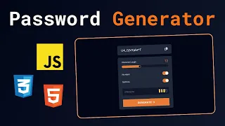 Beautiful Password Generator using only HTML CSS and JavaScript Step-by-Step Tutorial