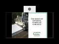 AIA THE BASICS OF EXTERNAL CURING OF CONCRETE