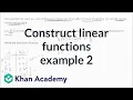 Constructing linear functions example 2 Algebra I Khan Academy