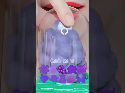 ASMR PURPLE EMOJI FOOD kohakuto sprinkle honey jelly ice cream rock candy marshmallow mukbang