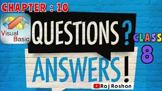 CLASS 8 CHAPTER 10 V B VISUAL BASICS SOLVED QUESTIONS Password to Computer Science