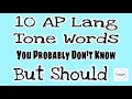 Tone Words You Need to Know for AP Lang the SAT and the ACT Coach Hall Writes