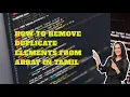 How to remove duplicate elements from array in Tamil