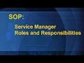 SOP Service Manager Roles and Responsibilities