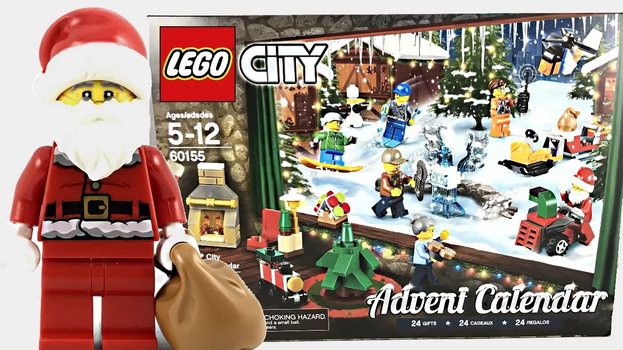 unboxing Lego City Advent Calendar Santa 60099 quick look and speed build for Christmas holiday