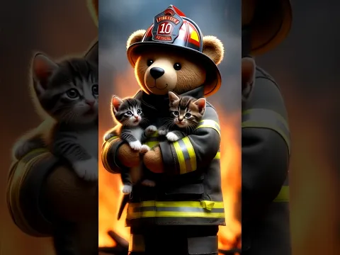 AURA +9999% Cute Teddy Bear Firefighter ๐ | GTA Rescue Cute Kitten Action #shorts