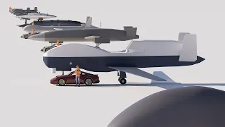 Military Drones Size Comparison (3D)
