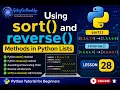 Using sort and reverse Methods in Python Lists Python Tutorial for Beginners Lesson 28