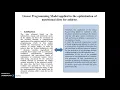 Paper Linear Programming Model applied to the optimization of nutritional diets for athletes