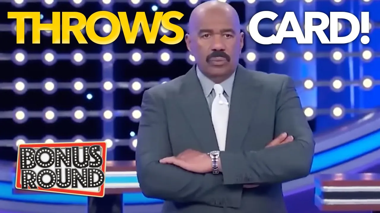 8 ANSWERS Steve Harvey THREW HIS CARD On Family Feud USA