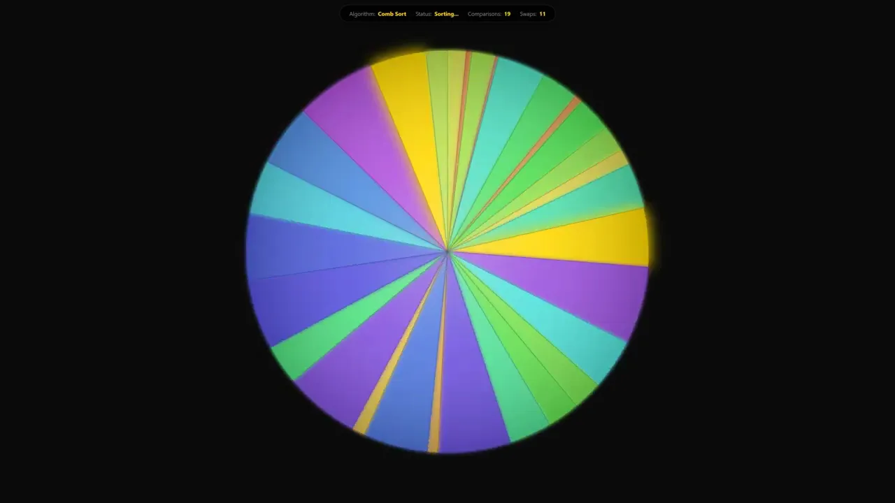 Circular Sorting Algorithms - Mesmerizing Pie Chart Visualization - YouTube thumbnail