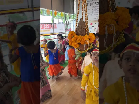 Krishna Janmashtami - Dahi Handi Decoration & Celebration 🦚 #youtubeshorts #ytshorts #janmashtami