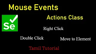 How to Perform Mouse Hover Action using Actions Class Selenium Right Click Double Click