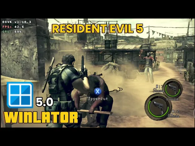 Winlator - Gameplay Resident Evil 5 Gold Edition - Emulator Windows Android