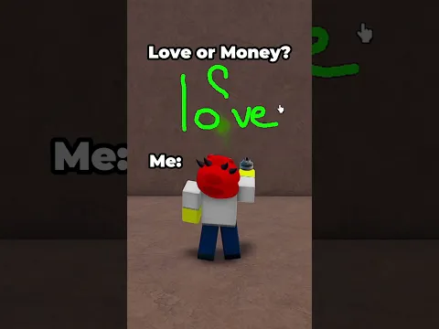 Love Vs Money 😳💀  #roblox #robloxshorts