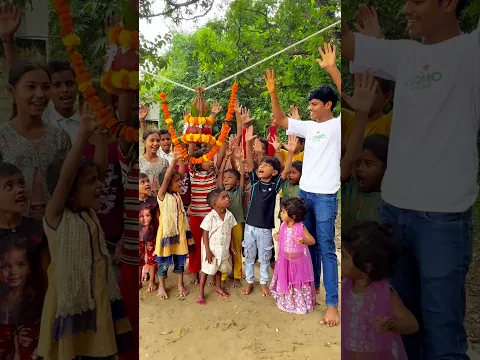 देखिए गाँव के लड़कों ने पहली बार कैसे फोड़ा दहिहंडी 😱 #shivansh #krishanjanmashtami #shorts