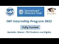 IMF Internship Program 2022 USA Fully Funded