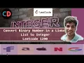 Convert Binary Number in a Linked List to Integer Leetcode 1290 Live coding session O n