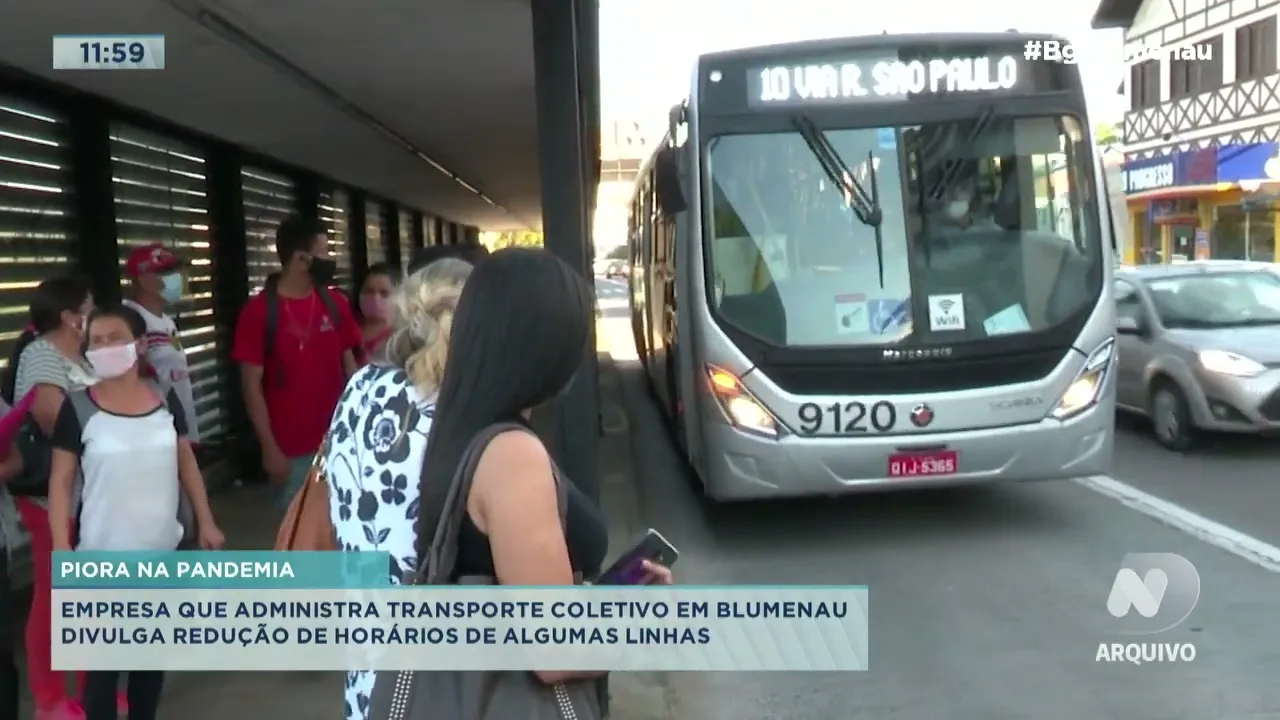 Empresa que administra transporte coletivo em Blumenau divulga redução de horários de linhas