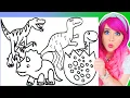 Coloring Dinosaurs Triceratops Velociraptor Dino Egg Coloring Pages Markers Crayola Crayons