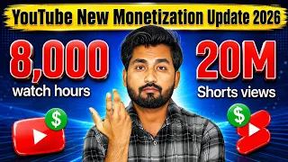 🚨जल्दी इस Trick से Monetize कर लो 😱 Youtube New Monetization Update | 8000 watchtime & 20m views 