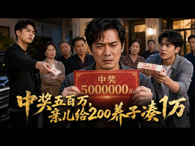震撼首播500萬中獎裝病借1萬試心,親生兒給200雨夜趕父母!養子掏學費修車扛沙袋湊錢,老人全贈養子,王浩奪產造謠終被證