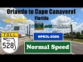 4K Orlando to Cape Canaveral Florida SR 528 East Beachline Expressway